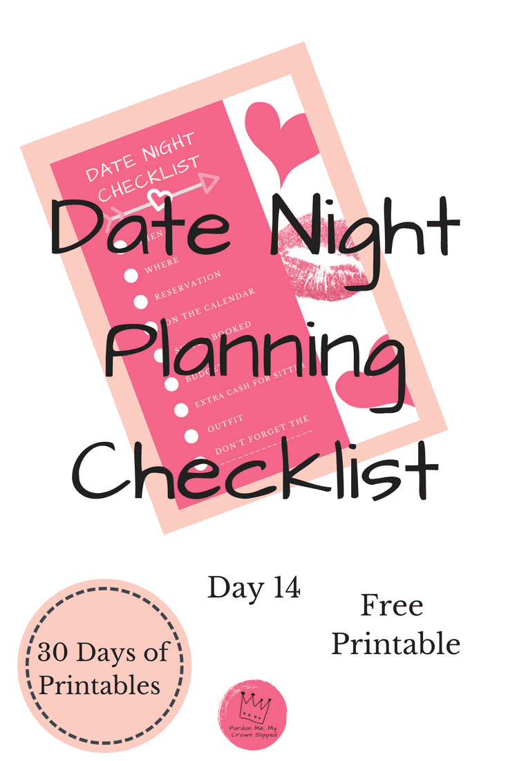 Get this date night planning checklist to make sure nothing gets in the way. #datenight
