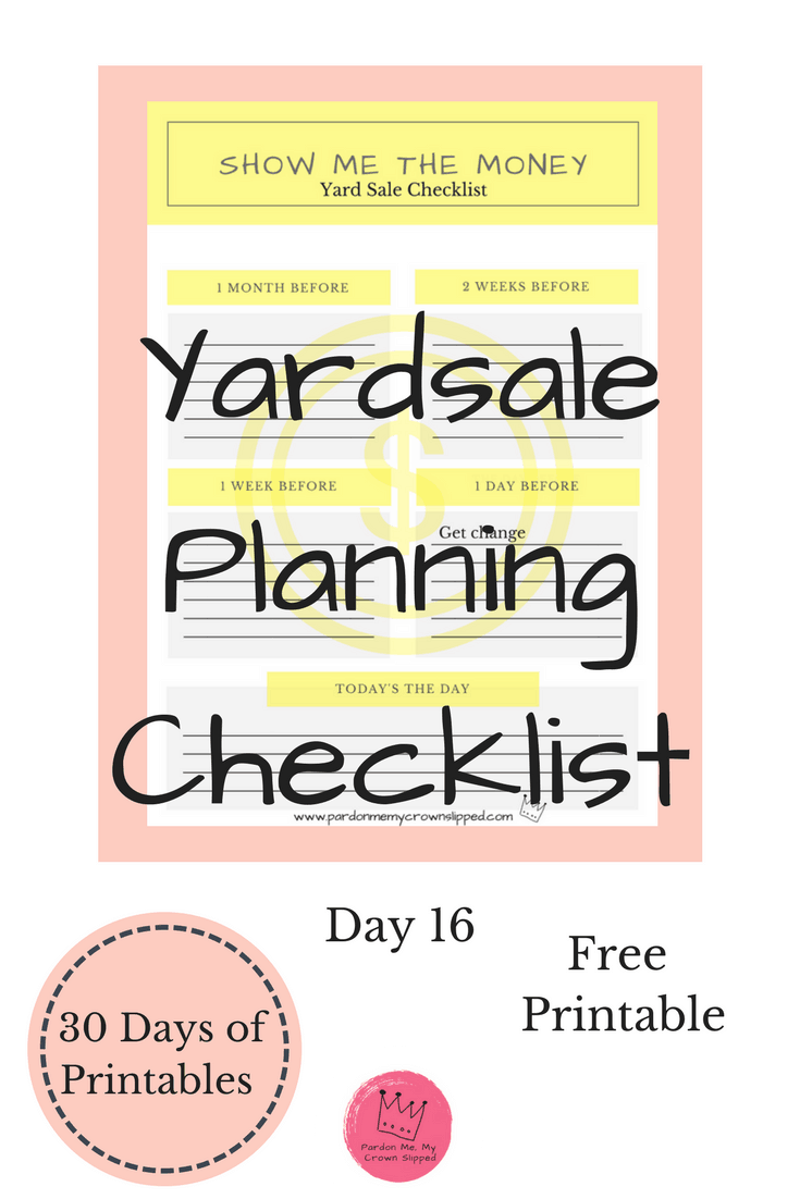  Use this yard sale planning checklist to stay on track and make your next yard sale a success by having a plan. #yardsale